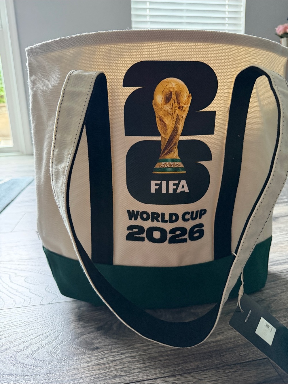 FIFA World Cup 2026 Canvas Tote Bag - White & Green